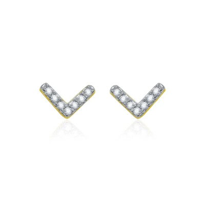 Boucles d'oreilles tendance en or gris et diamants naturel