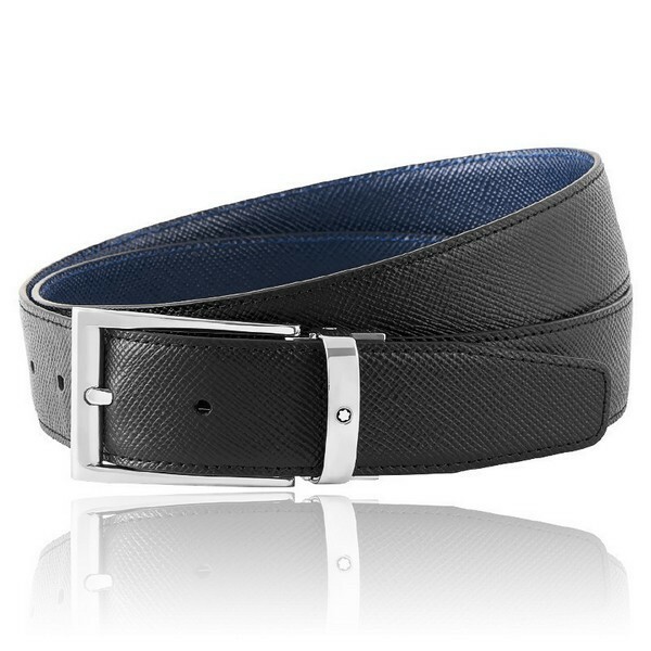 Ceinture Montblanc reversible noire et indigo