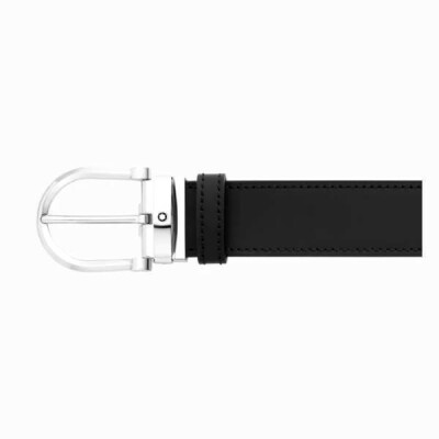 Ceinture Montblanc réversible en cuir noir/marron