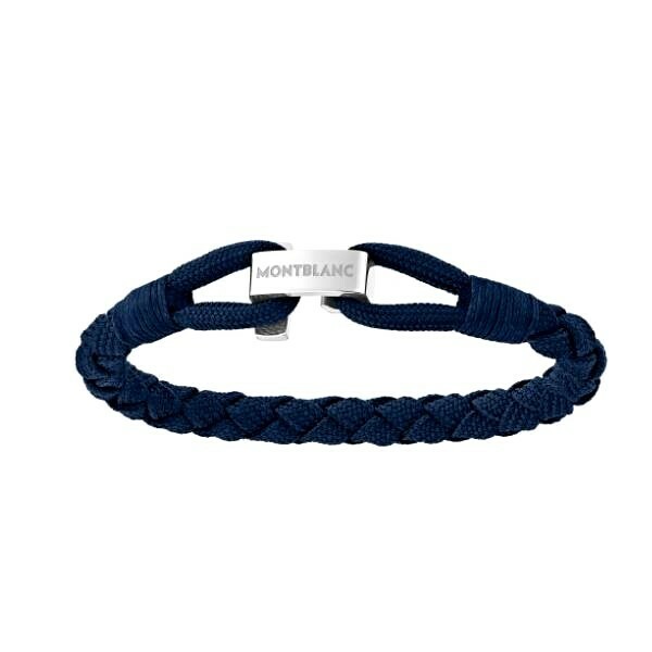 Bracelet Montblanc Wrap Me en nylon et acier bleu