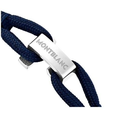 Bracelet Montblanc Wrap Me en nylon et acier bleu