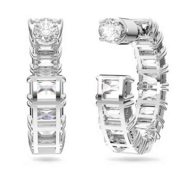 Anneaux d'oreilles Swarovski Millenia octogonale, Blanches