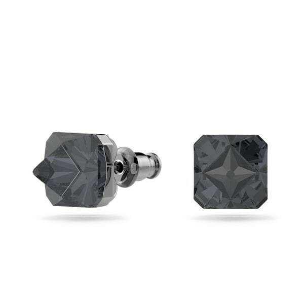 Clous d'oreilles Swarovski Chroma Cristaux pyramide, Gris