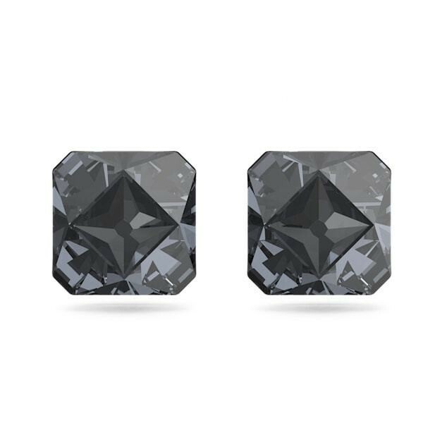 Clous d'oreilles Swarovski Chroma Cristaux pyramide, Gris