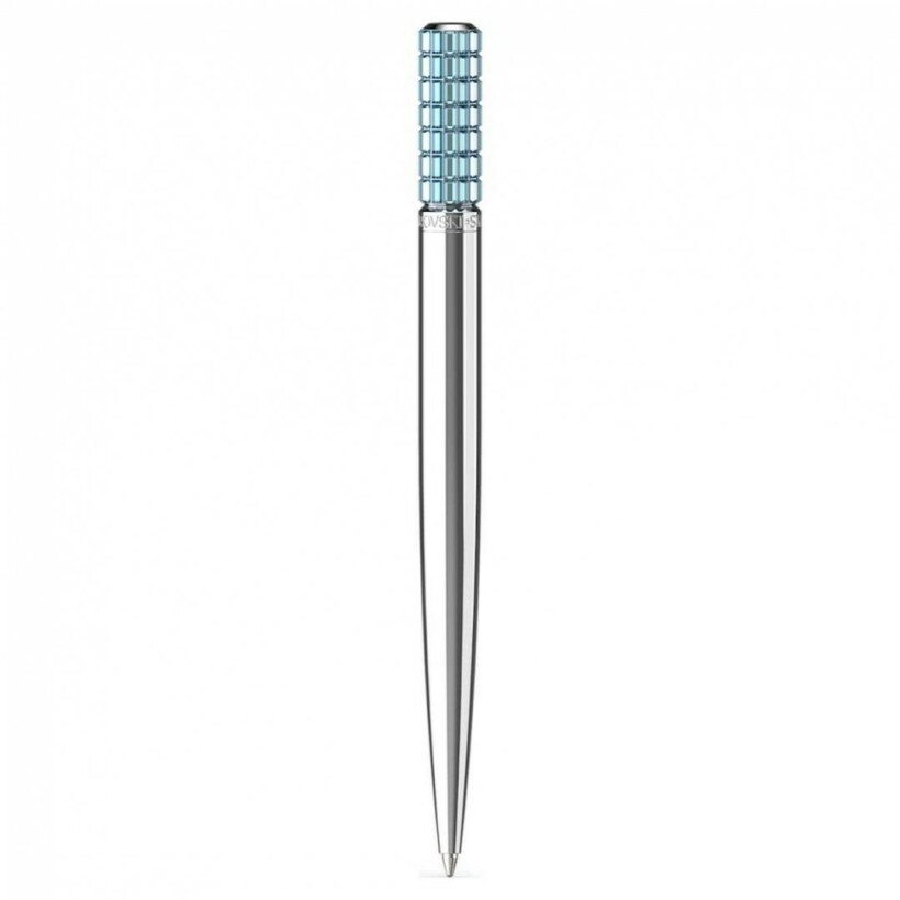 Stylo à bille Bleu Swarovski, Métal chromé