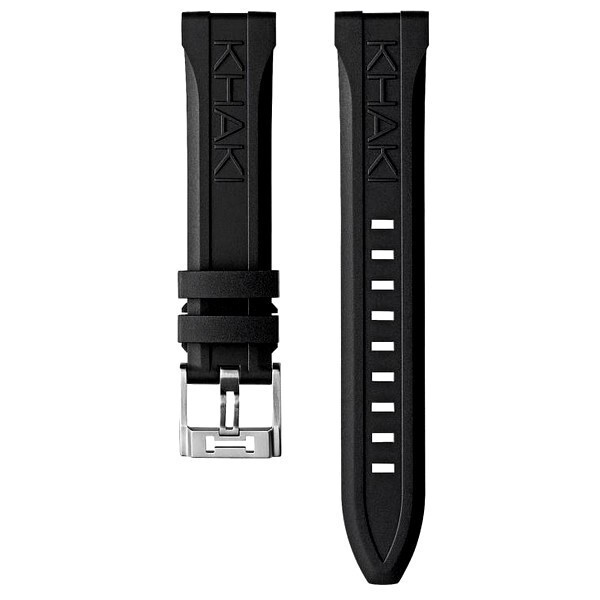 Bracelet montre Hamilton Khaki navy caoutchouc noir - 20 mm