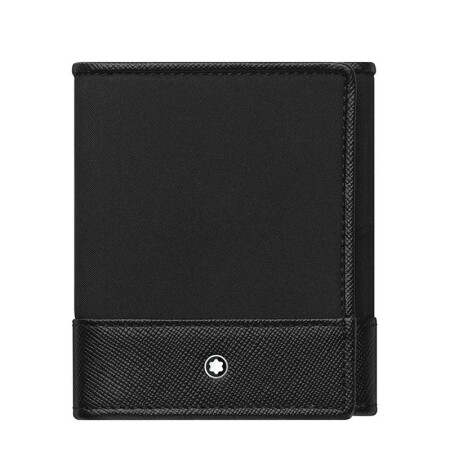 MONTBLANC TRIPLE SARTORIAL JET BLACK BUSINESS CARD HOLDER 118399