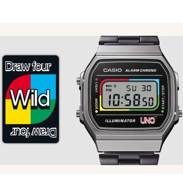 Montre Casio collection X Collaboration UNO A168WEUC-1AER