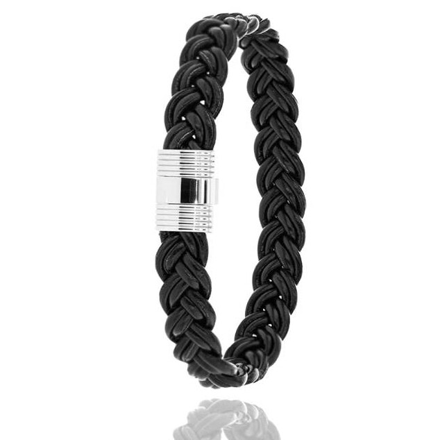 Bracelet Albanu Cuir de pomme Cortland Noir