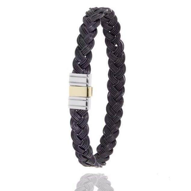 Bracelet Albanu en Poil d\'Eléphant Mini Singita fermoir Or 18K