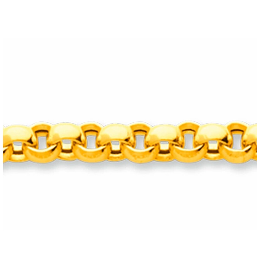 Bracelet maille Jaseron 4,80 mm, 19 cm, Or jaune 18k