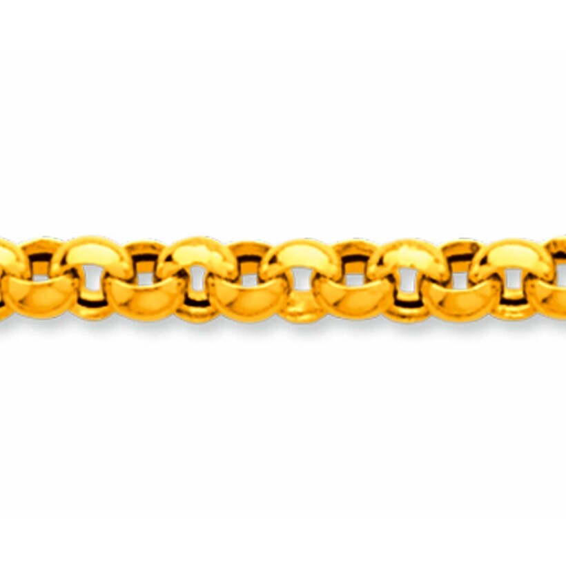 Bracelet maille Jaseron 4,20 mm, 19 cm, Or jaune 18k