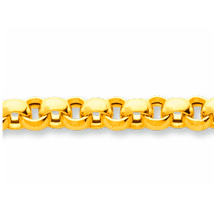 Bracelet maille Jaseron 6 mm, 19 cm, Or jaune 18k