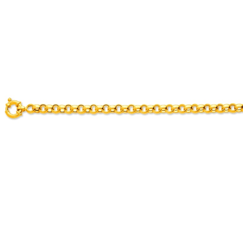 Bracelet maille Jaseron 6 mm, 19 cm, Or jaune 18k