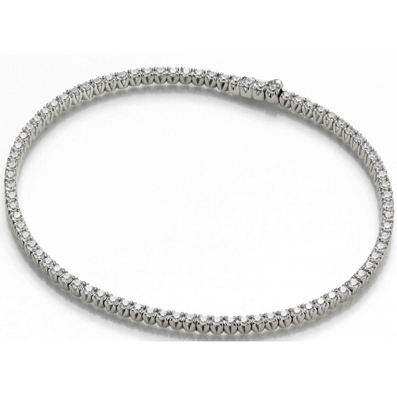 Bracelet Rivière de diamants or blanc