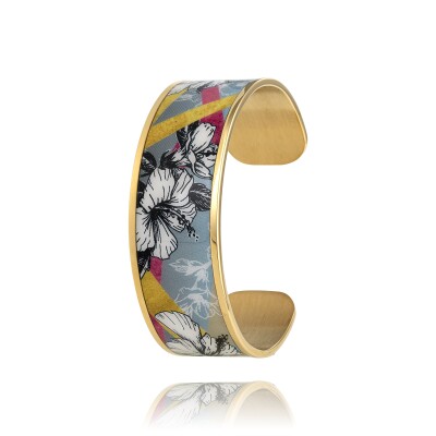 Bracelet Louise Garden Jonc Manchette Hibiscus
