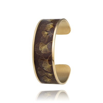 Bracelet Louise Garden Jonc Manchette Ginkgo Doré