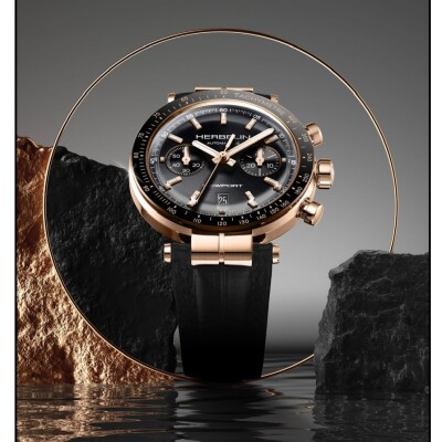 Montre Herbelin Newport Chronographe Automatique Noir & Pvd Or rose 256TRCN14