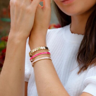 Bracelet Louise Garden Petit Jonc Galet Doré