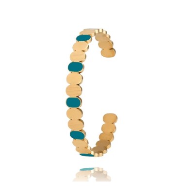 Bracelet Louise Garden Petit Jonc Galet Bleu Canard