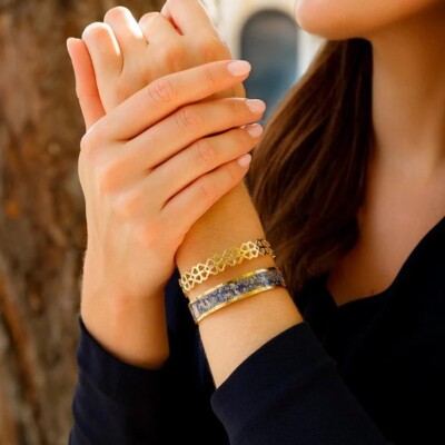 Bracelet Louise Garden Petite manchette Crocus