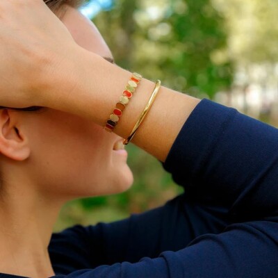 Bracelet Louise Garden Petit Jonc Galet Prune