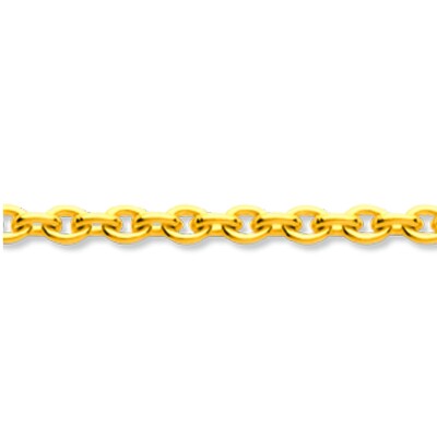Chaîne maille Forçat ronde 1,50 mm, 45 cm, Or jaune 18k