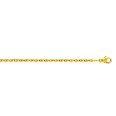 Chaîne maille Forçat ronde 1,70 mm, 45 cm, Or jaune 18k