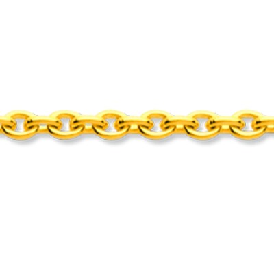 Chaîne maille Forçat ronde 1,70 mm, 45 cm, Or jaune 18k