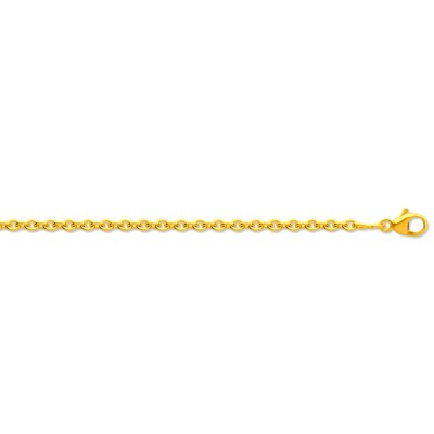 Chaîne maille Forçat ronde 1,70 mm, 45 cm, Or jaune 18k