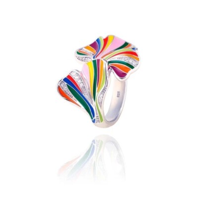 Bague Una Storia argent Ginkgo ARGENT 925/1 000E RHODIÉ