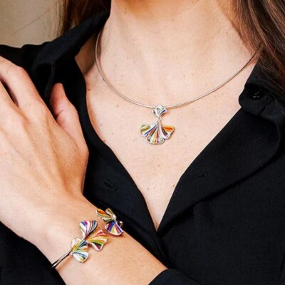 Boucles d'oreilles Una Storia argent Ginkgo argent 925/1 000E rhodié