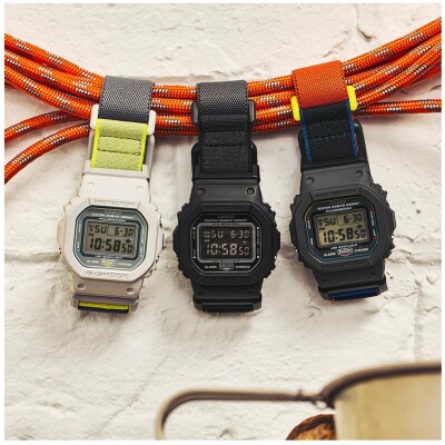 Montre G-Shock DW-5600MNC-8A2 | Édition Multicolore | Bracelet Tissu FIDLOCK®