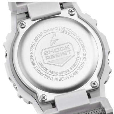 Montre G-SHOCK Gris Clair & Jaune Fluo, Bracelet Tissu FIDLOCK®, DW-5600MNC-7A8