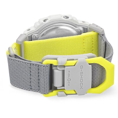 Montre G-SHOCK Gris Clair & Jaune Fluo, Bracelet Tissu FIDLOCK®, DW-5600MNC-7A8