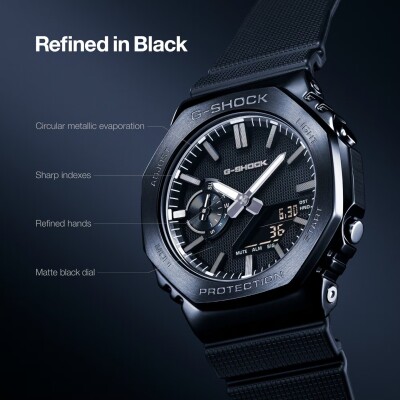 Montre Casio G-SHOCK Metal CasiOak Luxe Black Argent – GM-2100LXB-1AER