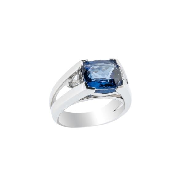 Bague Wegelin en or blanc, tanzanite et diamants