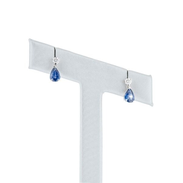 Boucles d'oreilles Wegelin en or blanc, saphir et diamant