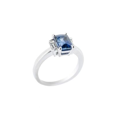 Bague Wegelin en or blanc, saphir et diamants
