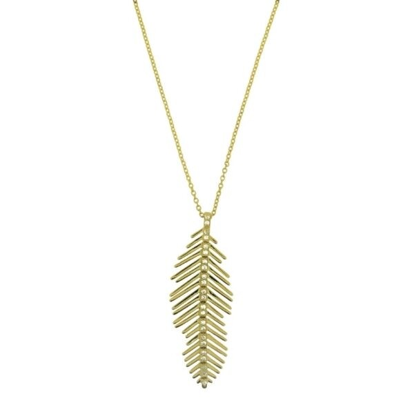 Collier feuille Indygo Jewels en or jaune et diamants