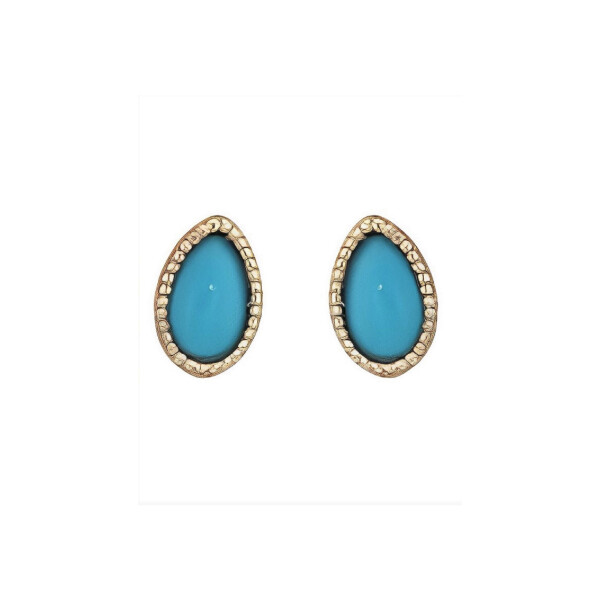 Boucles d'oreilles Indygo Jewels en or jaune et turquoise