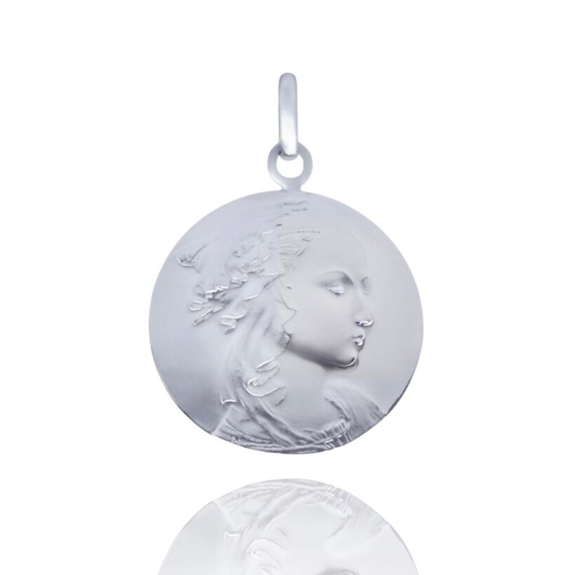 Médaille Arthus Bertrand Vierge adorazione or blanc