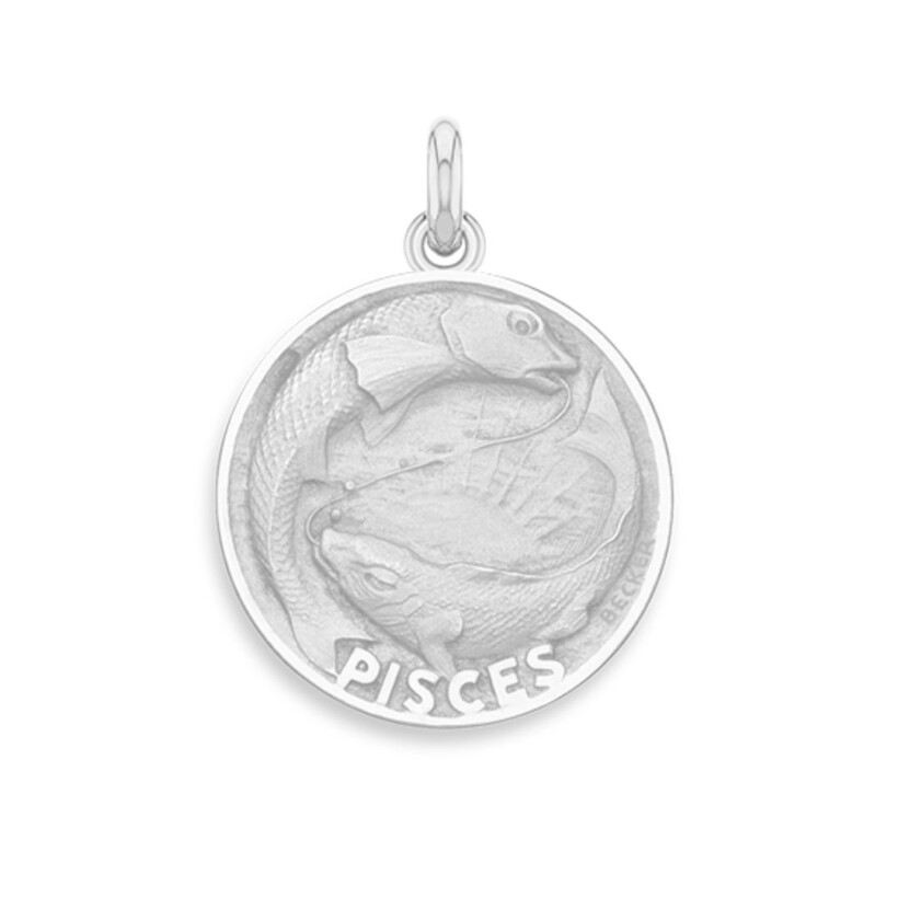 Médaille Becker Zodiaque Poissons argent 19mm