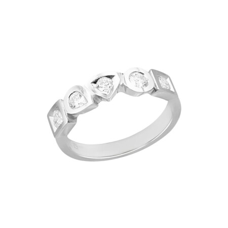 Bague Tournaire Alchimie en or blanc et 5 diamants