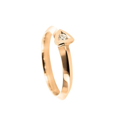 Solitaire Tournaire Alchimie en or rose et diamant 0.15ct