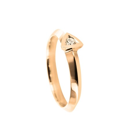 Solitaire Tournaire Alchimie en or rose et diamant 0.15ct