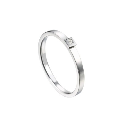 Solitaire Tournaire Alchimie en or blanc et diamant 0.15ct