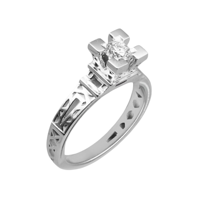 Bague Tournaire French Kiss en or blanc