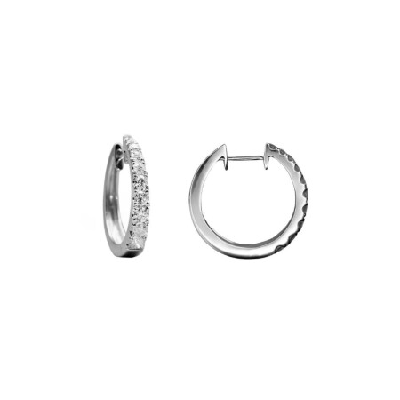 Demi créoles ouvertes en or blanc et diamants 0.85ct