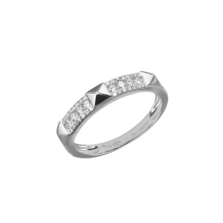 Demi alliance en or blanc et diamants 0.48ct